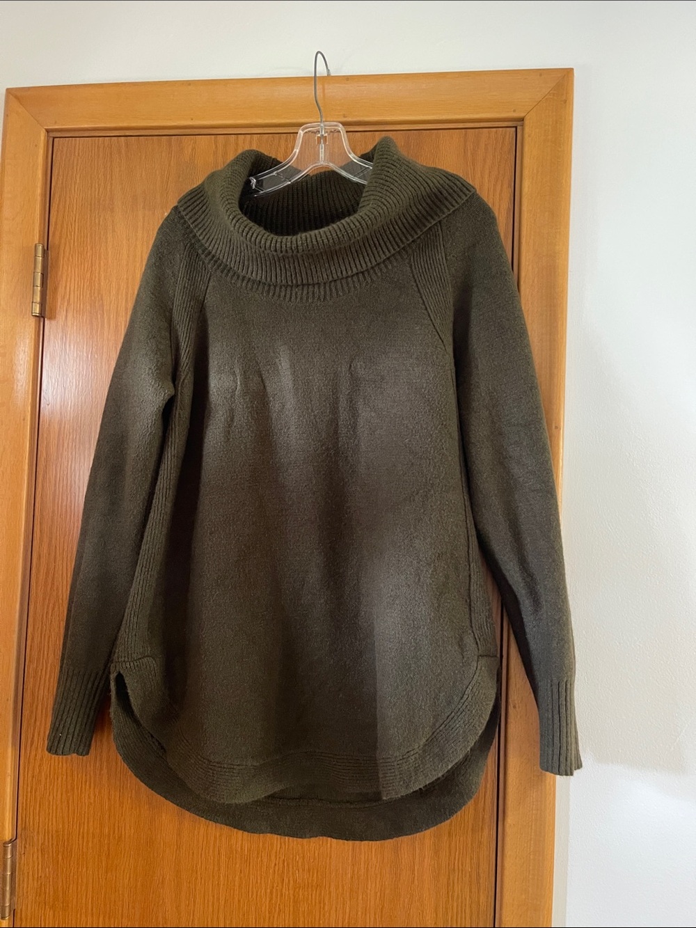 Anthropologie Olive Green Oversized Cowl Sweater